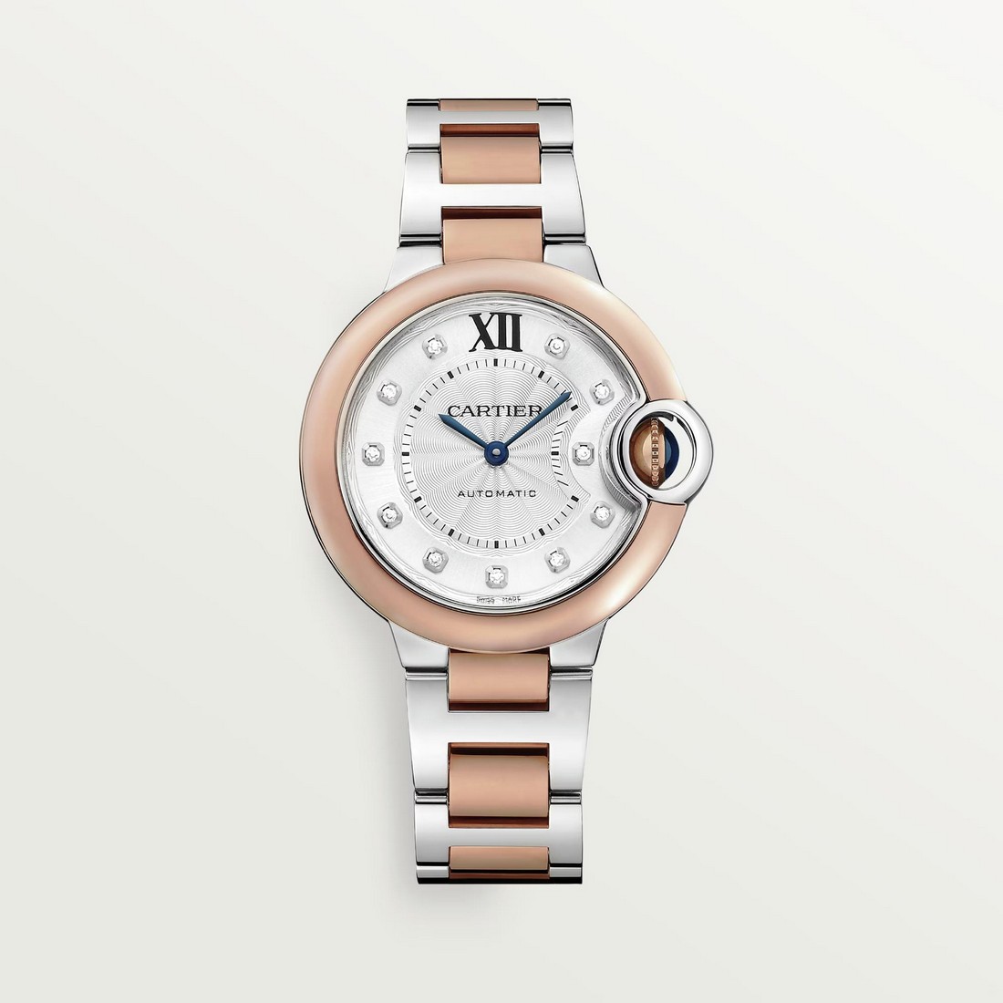 Đồng Hồ Cartier Ballon Bleu De Cartier Watch 33mm Nữ Vàng Hồng Xám